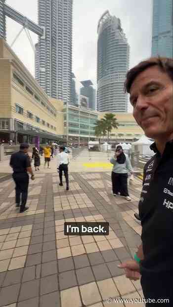 "I'm back" 😎 The Boss is ready to go racing again in Sepang! #f1 #mercedesf1 #totowolff