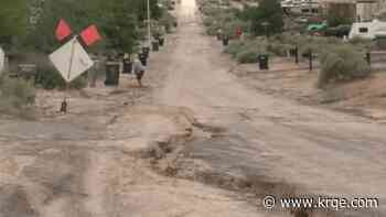 Rio Rancho neighborhoods clean up after flooding caused damage to homes and roads