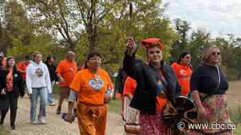 Large crowd marches to former Brandon residential school site to honour survivors