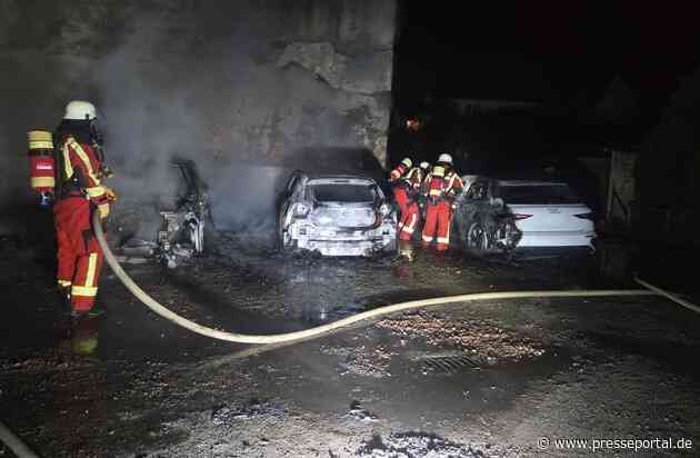 POL-HM: Drei Autos in Hameln-Innenstadt in Brand geraten - Polizei geht von Brandstiftung aus