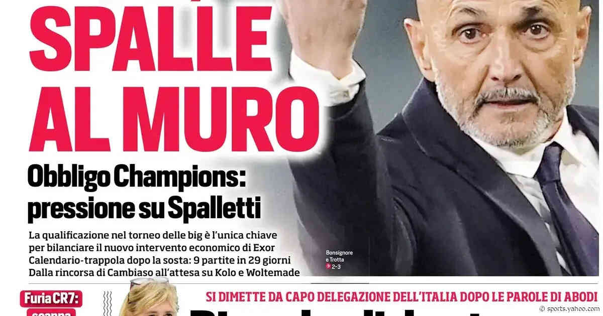 Today’s Papers: FIGC drama, Bianchedi resigns, Spalletti pressure