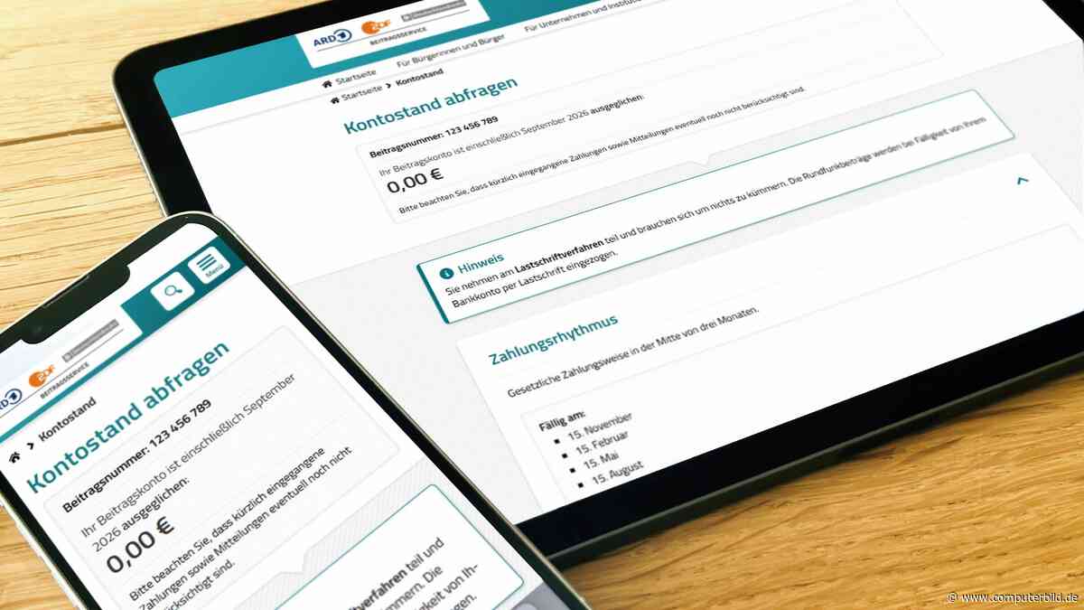 Rundfunkbeitrag: Neuer Online-Check zeigt den Kontostand