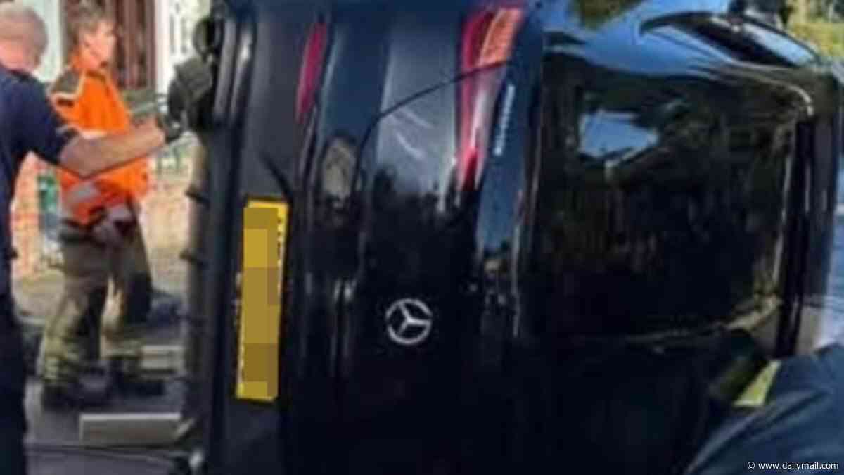 ANOTHER Hull City star crashes on his way to training: Mercedes car flips on quiet residential road just three weeks after team-mate did the same in his £160,000 Land Rover Defender