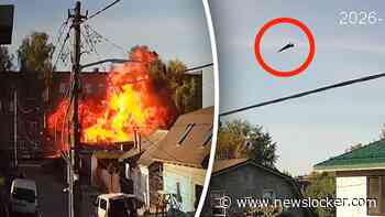 Heftige bewakingsbeelden: drone raakt school in Kiev