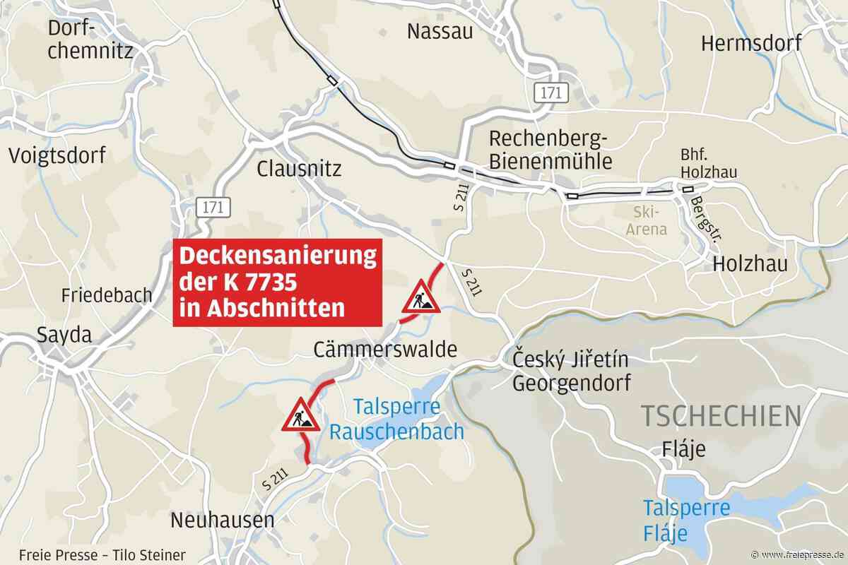 Kreisstraße bei Cämmerswalde wird saniert