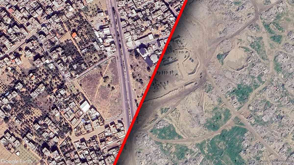 Nieuwe satellietbeelden laten grote verwoesting van drie jaar oorlog in Gaza zien