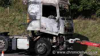 Huge lorry fire causes travel chaos in Northumberland with A69 shut for hours