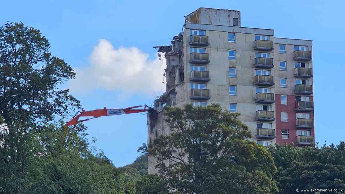 Watch 'eyesore' Huddersfield tower block where man 'ran nightclub from flat' being torn down