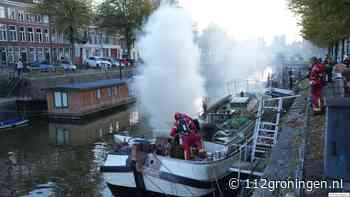 Woonboot vat vlam Noorderhaven