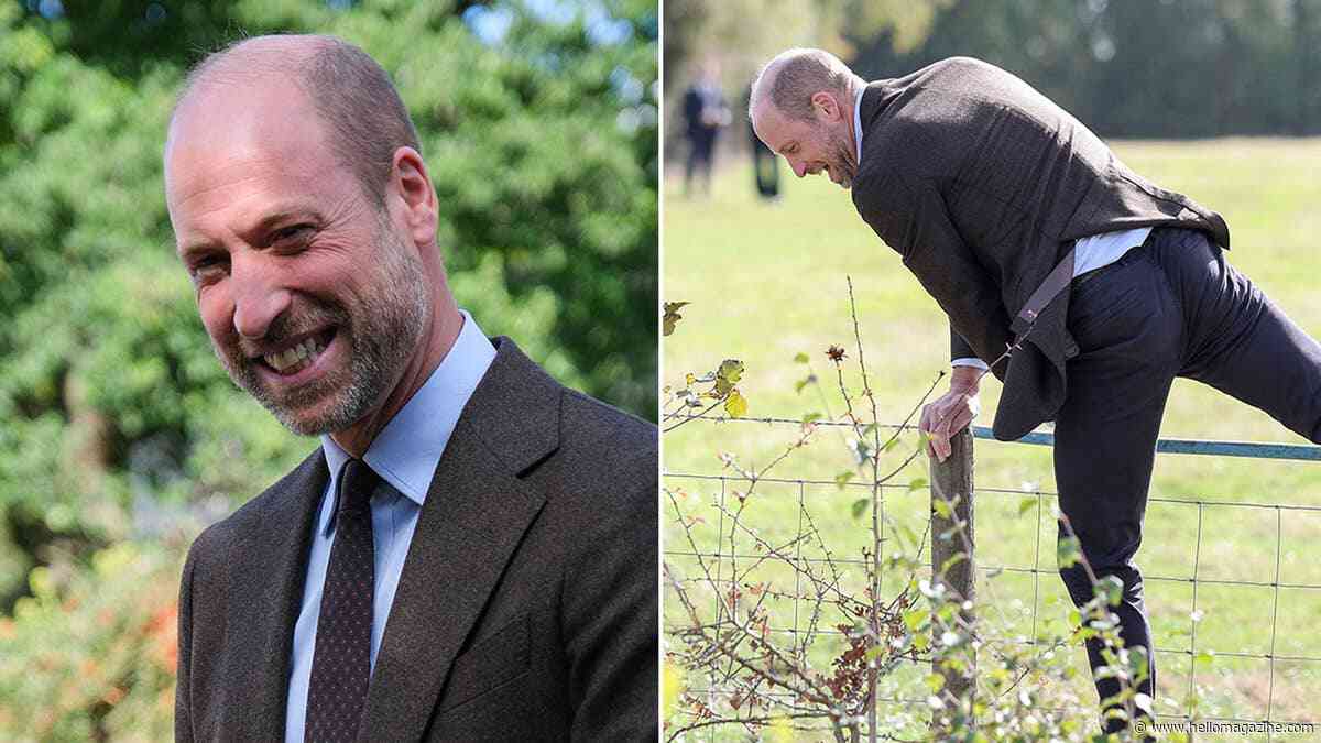 'Down to earth' Prince William gets his hands dirty as he plants trees and drinks cider in Wales