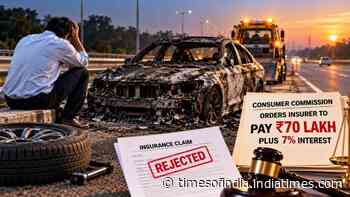 BMW left overnight after puncture, found burnt; insurer rejects claim, commission orders Rs 70L