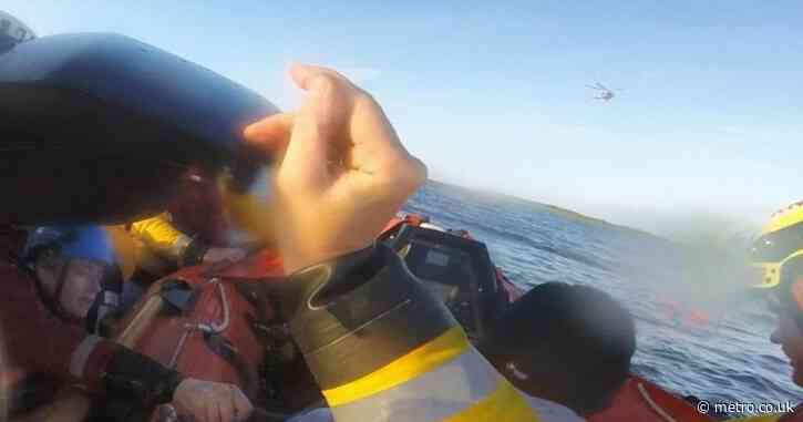 RNLI save family stuck in 4×4 about to be washed away on causeway