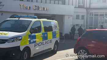 Armed police swarm to migrant hotel and make arrest after 'man attacked with a machete'
