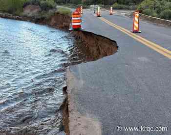 County Road 84 in Santa Fe County damaged by flooding