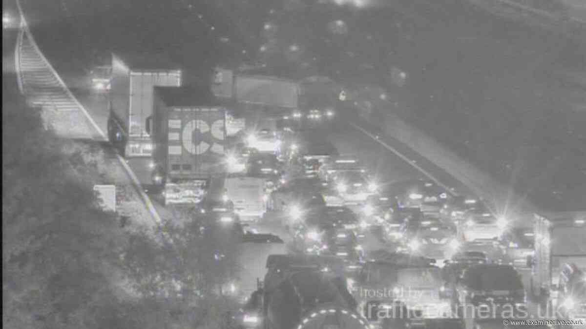 M1 traffic held LIVE after lorry and van crash near Sheffield