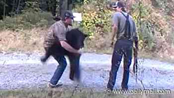 Urgent hunt for two men caught on camera killing and poaching gorgeous black bear on private property