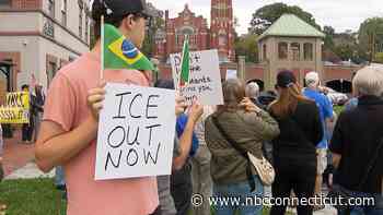 ‘ICE, ICE, go away': Immigration advocates demonstrate across Meriden courthouse