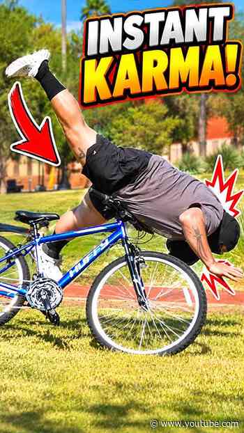 He tried to steal my bike... look what happened 😱 #shorts #prank #funny