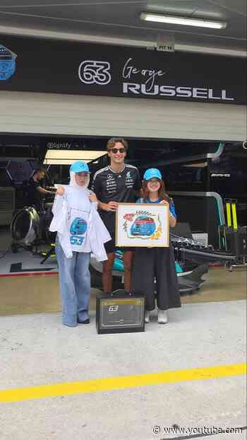 A special moment for George 😍 These fans have gone above and beyond to show support for our 63 🩵 #f1