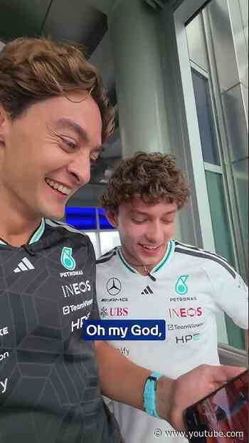 Never trusting them with our phone again 😅 #mercedesf1 #georgerussell #kimiantonelli #f1shorts