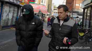 Moment Reform's Robert Jenrick confronts shoplifter on the street and asks 'why do you think you can take things and everyone else is paying for them'?