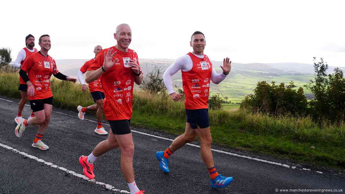Sir Kevin Sinfield's 7 in 7 ultramarathon enters Greater Manchester as legend hits £1m fundraising mark for MND