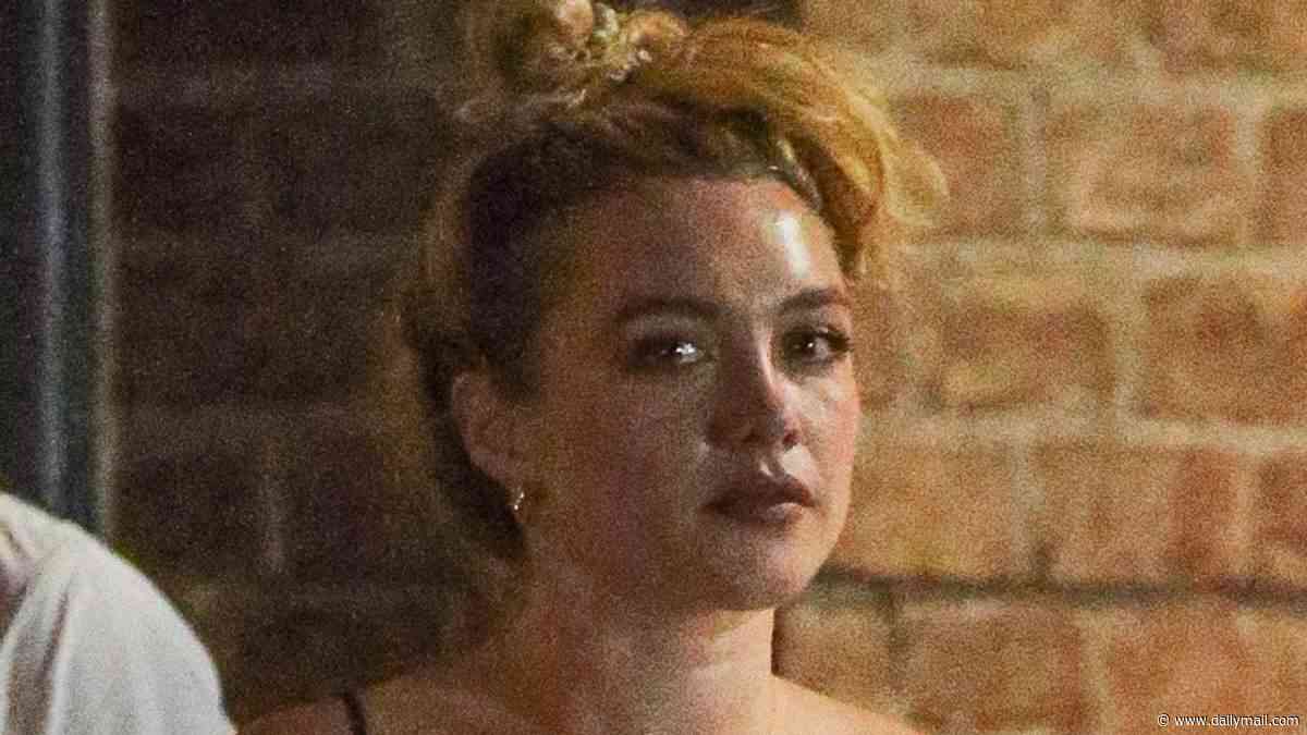 Florence Pugh wears red corset and jeans as she's supported by Peaky Blinders star boyfriend Finn Cole in New York while promoting Netflix series East Of Eden