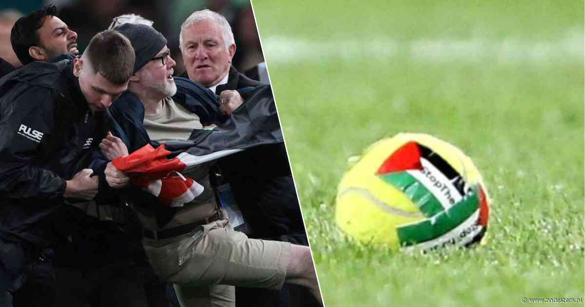 Veldbestorming en tennisballen: duel Ierland stilgelegd na pro-Palestijnse protesten
