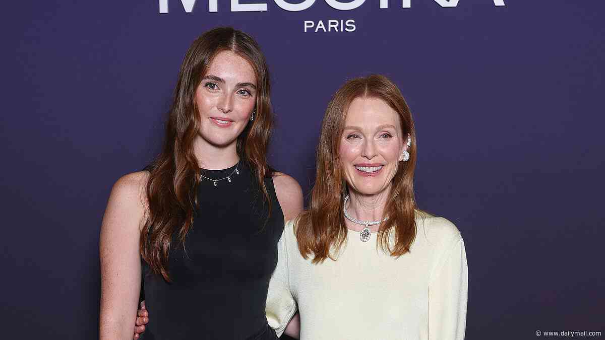 Julianne Moore, 65, poses with her rarely-seen lookalike daughter Liv Freundlich, 24, at MESSIKA jewellery event in Paris