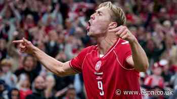 Højlund celebrates goal with Ronaldo 'Siuuu'