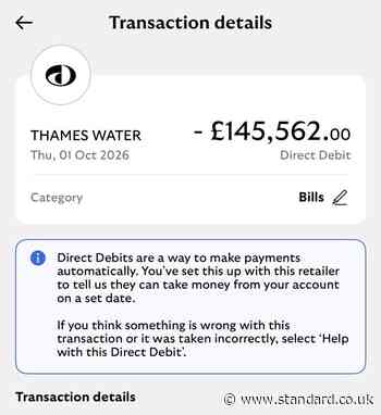 London family's horror £145,000 bill shock after Thames Water debiting blunder