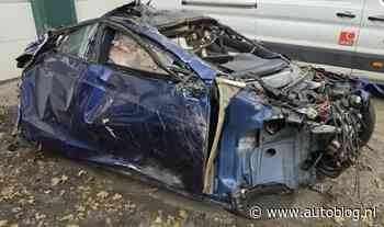 Zo ziet het eruit als je met een Tesla Model S Plaid crasht met 300km/u