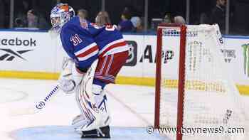 Igor Shesterkin becomes first Rangers goalie to score in 5-1 win over Lightning in home opener