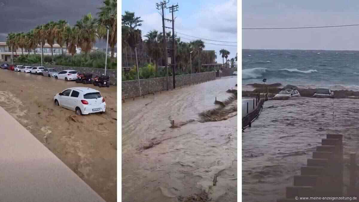 Straßen geflutet, Brücken zerstört: Schwere Unwetter treffen Urlaubsinsel Kreta mit voller Wucht