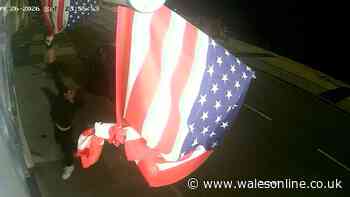 £700 damage to Porthcawl takeaway as American flags torn down
