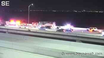 Police activity blocking multiple lanes on Howard Frankland Bridge