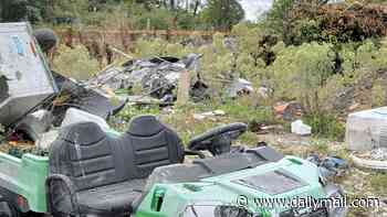 Historic beauty spot becomes dumping ground for 400 tonnes of rubbish as fly-tippers litter it with abandoned vehicles, fridges, tyres, and mattresses