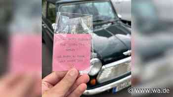 Mini-Fahrer besorgt wegen Zettel an der Scheibe – doch er findet ein „wunderschönes Schreiben“