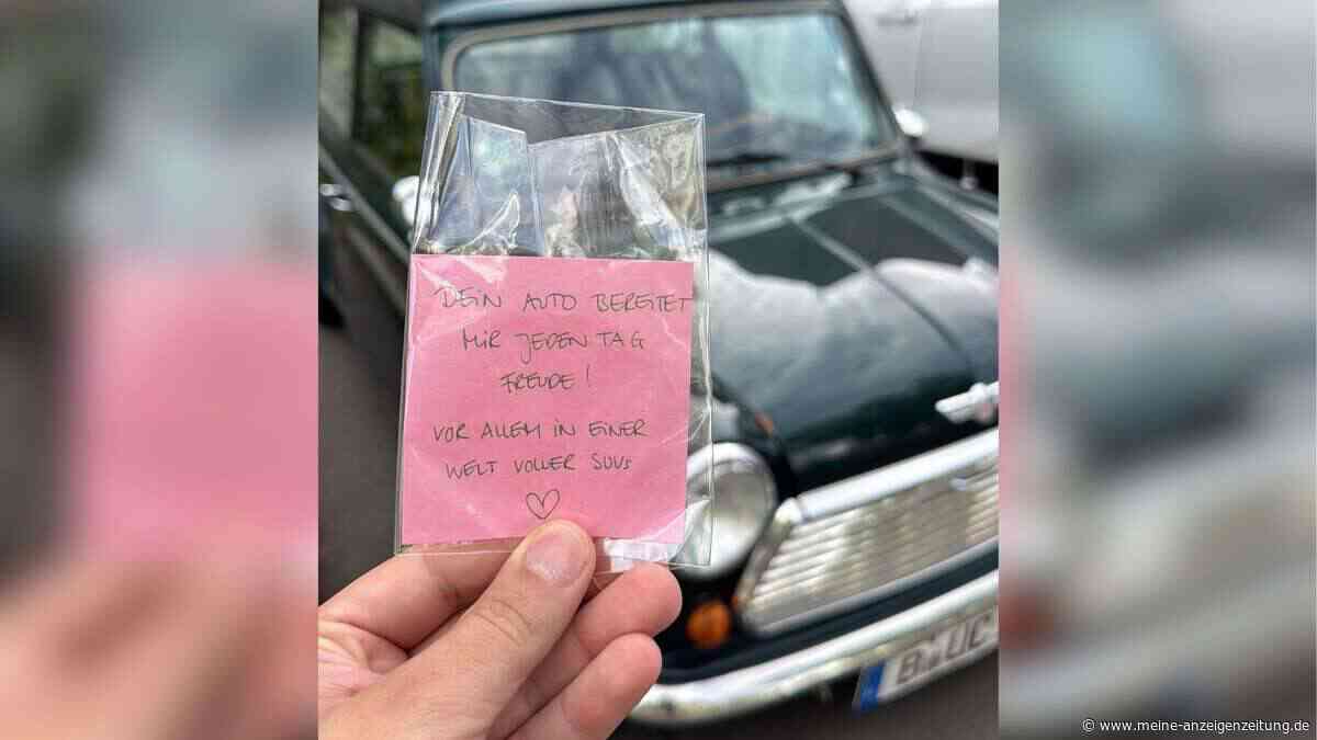Mini-Fahrer besorgt wegen Zettel an der Scheibe – doch er findet ein „wunderschönes Schreiben“