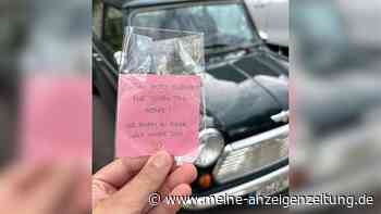 Mini-Fahrer besorgt wegen Zettel an der Scheibe – doch er findet ein „wunderschönes Schreiben“