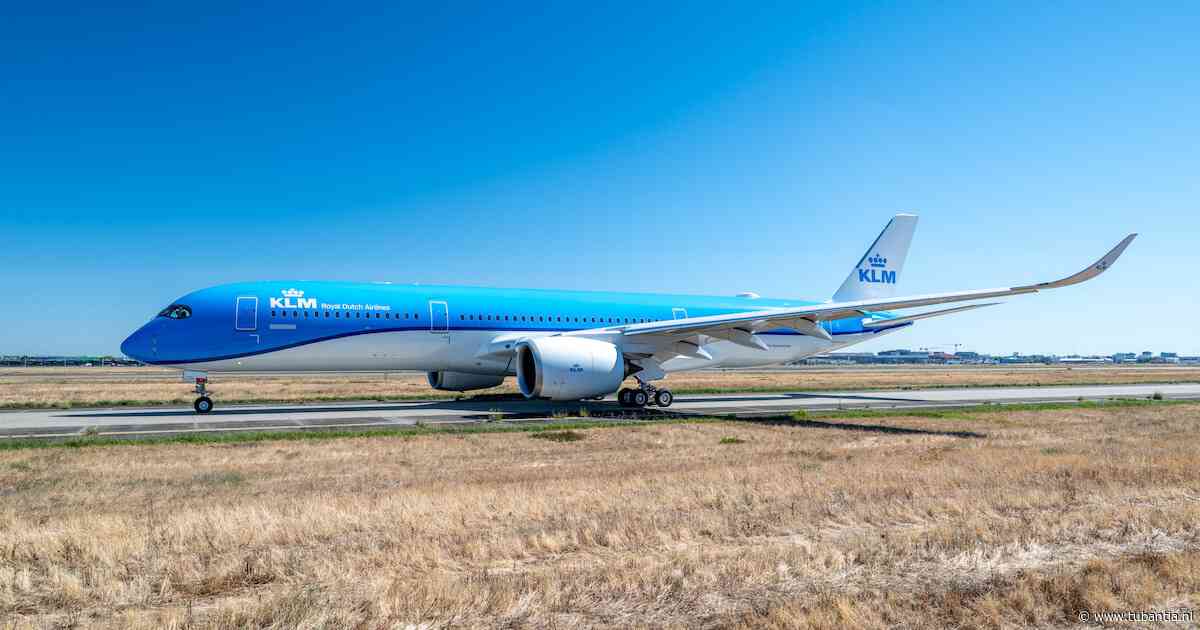 Daar is-ie: eerste A350 van KLM landt op Schiphol
