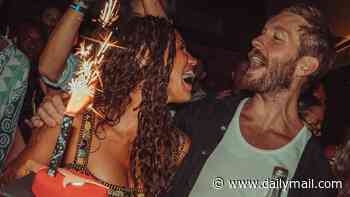 Vick Hope celebrates turning 37 with husband Calvin Harris as they enjoy a very raucous night out in Ibiza