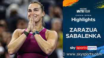 Sabalenka cruises past Zarazua at China Open