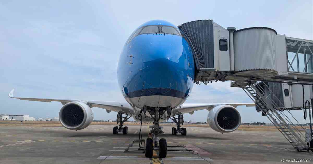 Airbus A350 van KLM is geland op Schiphol, maar de businessclassstoelen mogen nog niet worden gebruikt