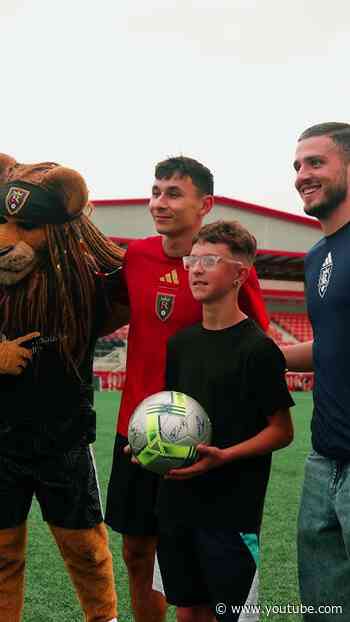 Alex Katranis and Noel Caliskan training future pros at Rio Tinto Kennecott's soccer clinic