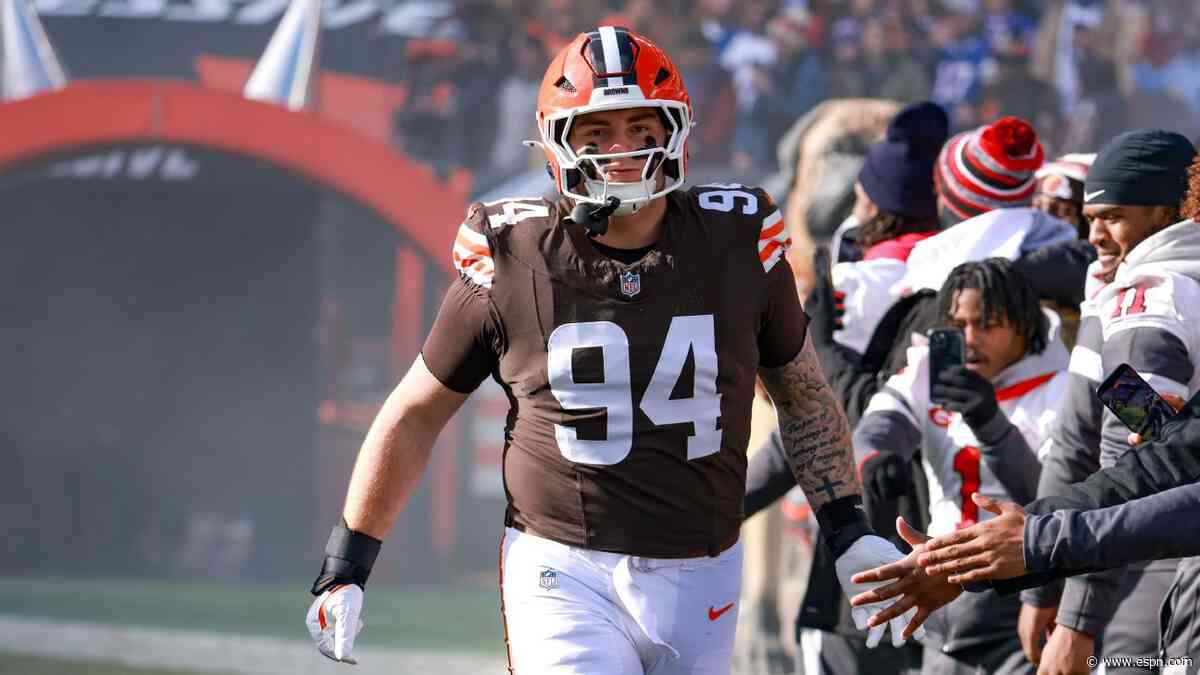 Sources: Browns' sack leader Graham (knee, ankle) set to miss a few weeks