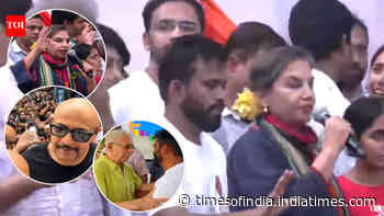 Bollywood celebs join protest at Mumbai's Shivaji Park