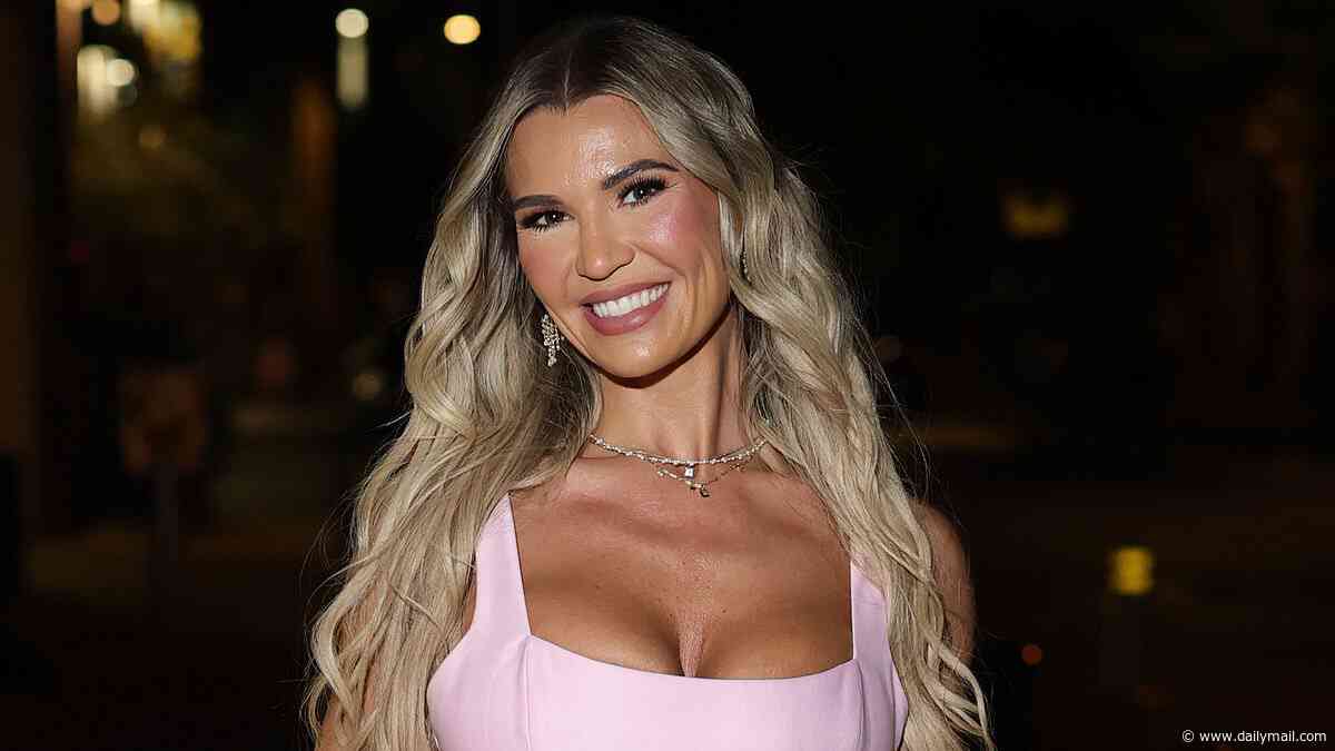 Christine McGuinness turns heads in a satin bow minidress at the Pink Ribbon Foundation gala dinner