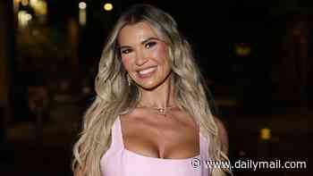 Christine McGuinness turns heads in a satin bow minidress at the Pink Ribbon Foundation gala dinner