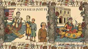 The Bayeux Parody: Keir Starmer and Angela Rayner are skewered in Tory tapestry that pokes fun at Labour's record